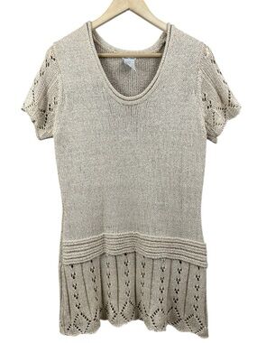 Alison Sheri Knit Crochet Tunic Size Large